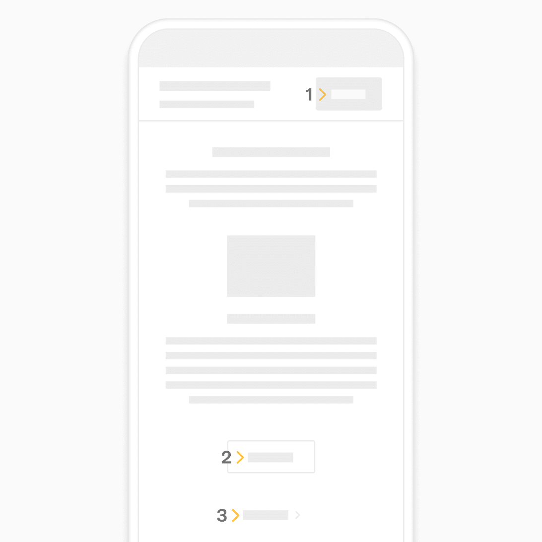 3 button styles are shown in a single mobile phone view. Low fidelity mockup.